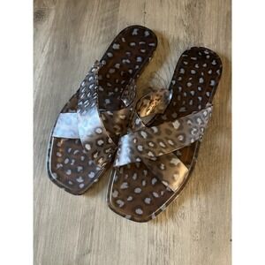 Maurices Women's Gel Animal Print Slip-on Sandals Slides Sz 9, Excellent, Unworn